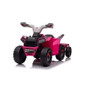 Beast Electric Ride-on Quad with Trailer 6V pink All ATV and quads for kids Electric quads for kids