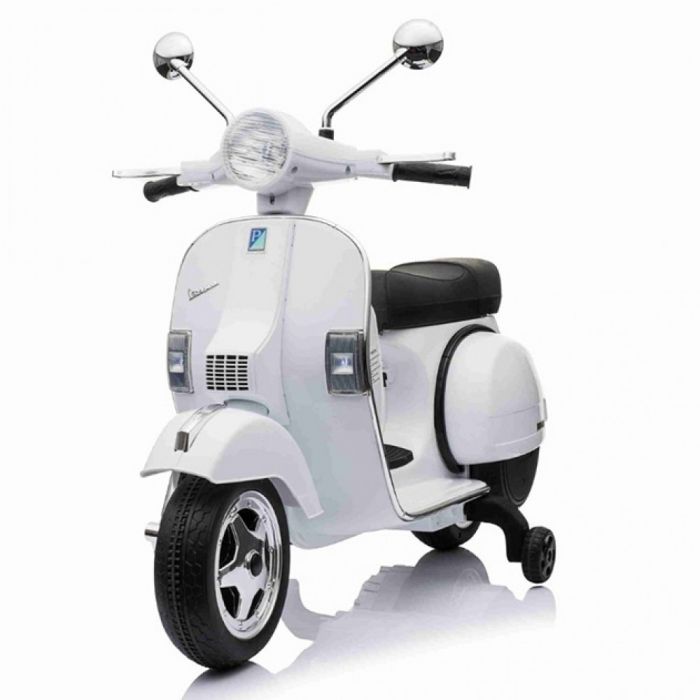Scooter électrique blanc pour enfants avec coffre Vespa GTS Cars4Kids  c4k0092 wit - Habitium®