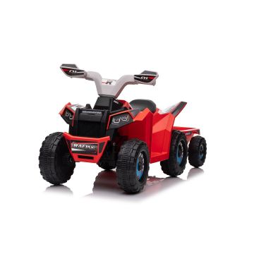 Beast Electric Ride-on Quad with Trailer 6V red