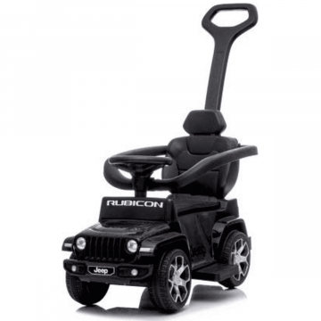 Jeep Wrangler Ride-on Car with Push Bar 2-in-1 - Black
